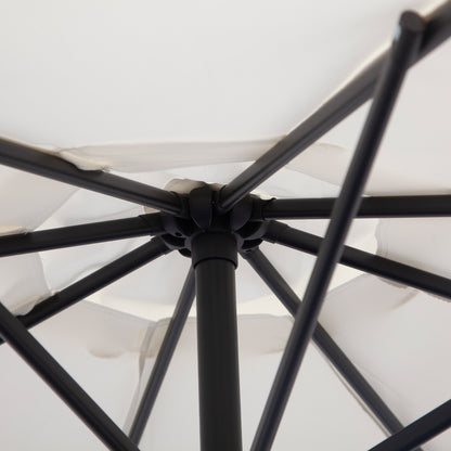 Cantilever Umbrella Ø300 cm tiltable Sunshade with UV Protection Crank Umbrella with Stand, Crank Mechanism, Market Umbrella Patio Umbrella Sun Protection for Balcony Garden Terrace Cream White