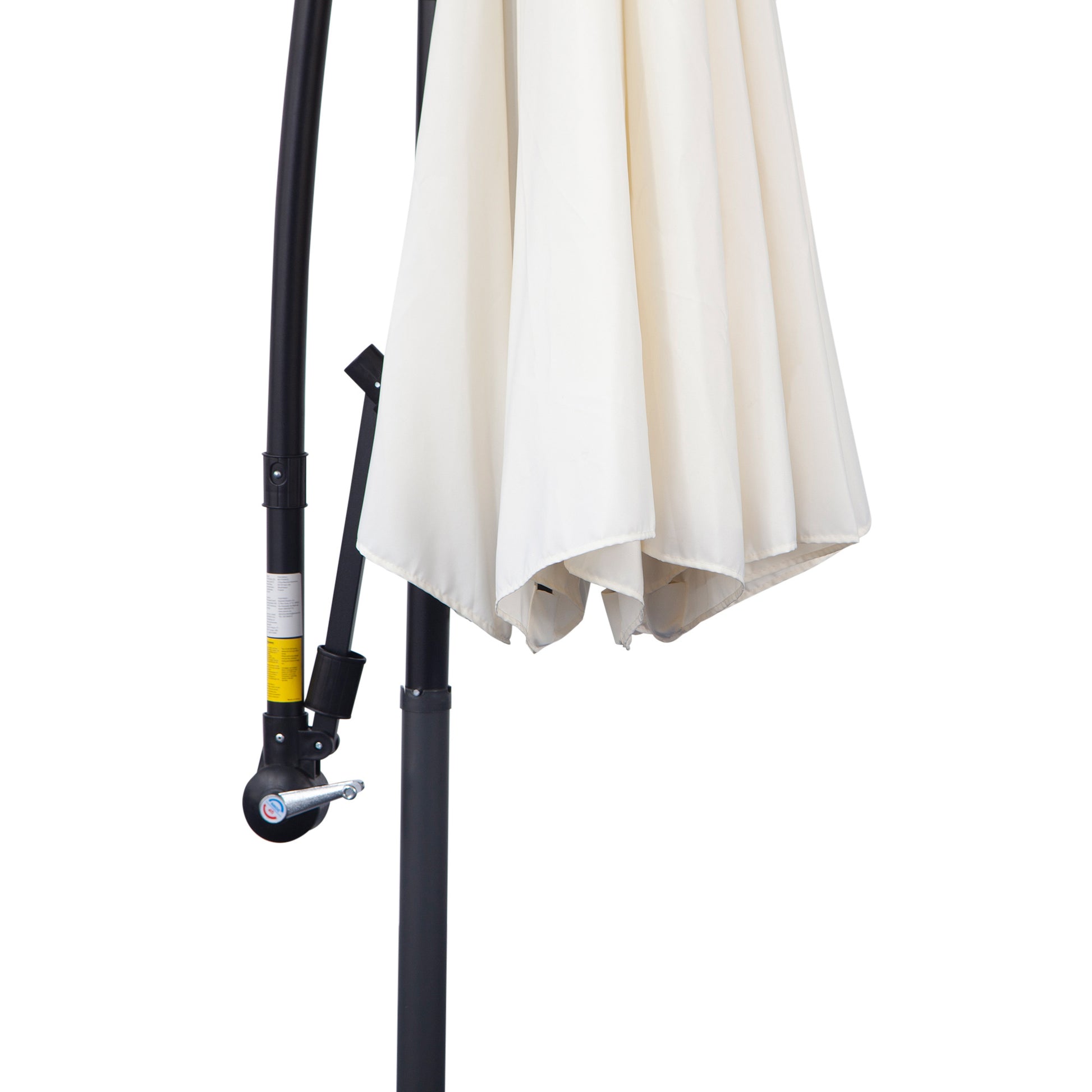 Cantilever Umbrella Ø300 cm tiltable Sunshade with UV Protection Crank Umbrella with Stand, Crank Mechanism, Market Umbrella Patio Umbrella Sun Protection for Balcony Garden Terrace Cream White