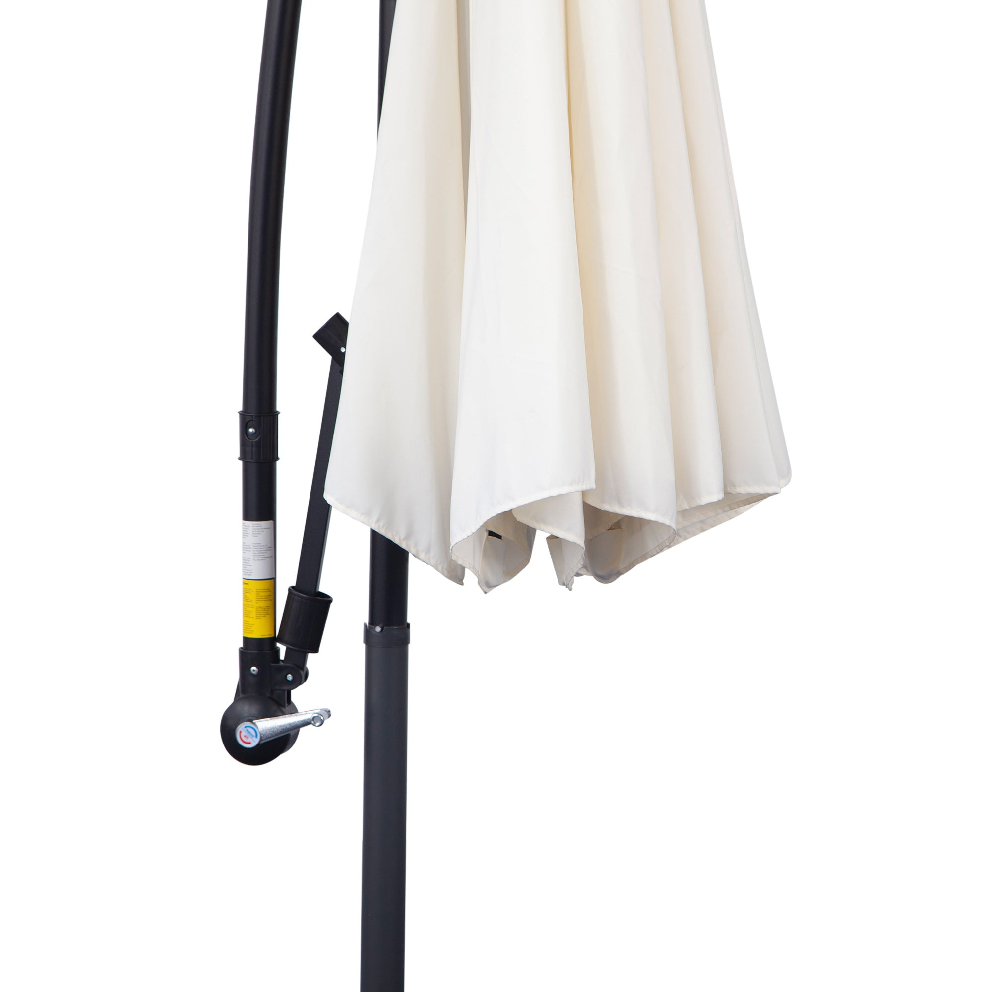 Cantilever Umbrella Ø300 cm tiltable Sunshade with UV Protection Crank Umbrella with Stand, Crank Mechanism, Market Umbrella Patio Umbrella Sun Protection for Balcony Garden Terrace Cream White