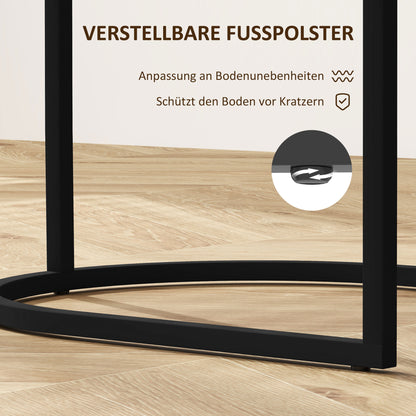 2-Piece Coffee Table Set, Square Side Table, Coffee Table with Steel Frame, Stackable Coffee Table, for Living Room, up to 20 kg Load Capacity, Brown+Black