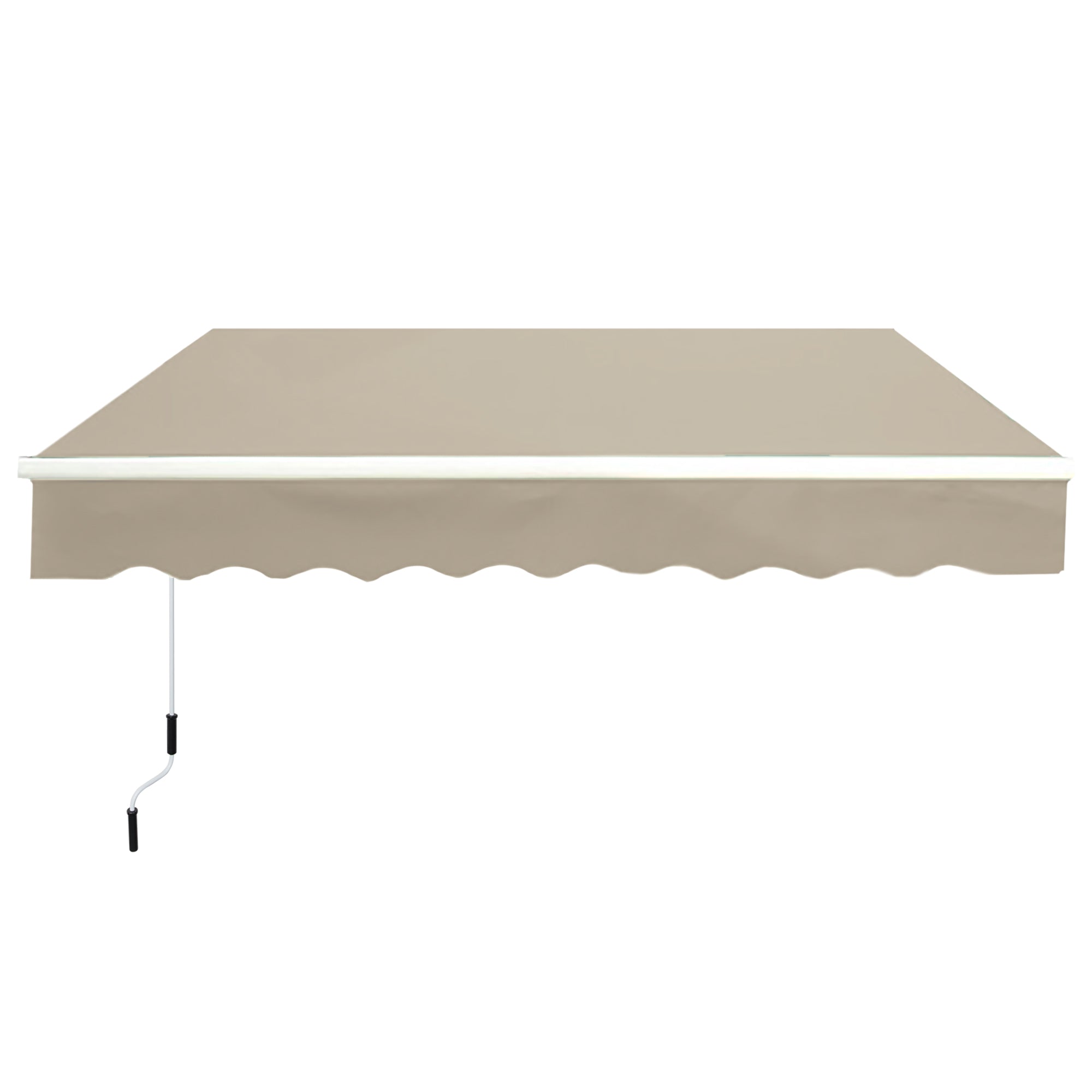 Joint Arm Awning Adjustable Clamping Awning Terrace Awning 3.95 x 3m Sun Protection with Crank, Balcony Awning, Beige