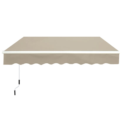 Joint Arm Awning Adjustable Clamping Awning Terrace Awning 3.95 x 3m Sun Protection with Crank, Balcony Awning, Beige
