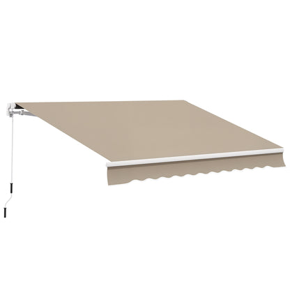 Joint Arm Awning Adjustable Clamping Awning Terrace Awning 3.95 x 3m Sun Protection with Crank, Balcony Awning, Beige
