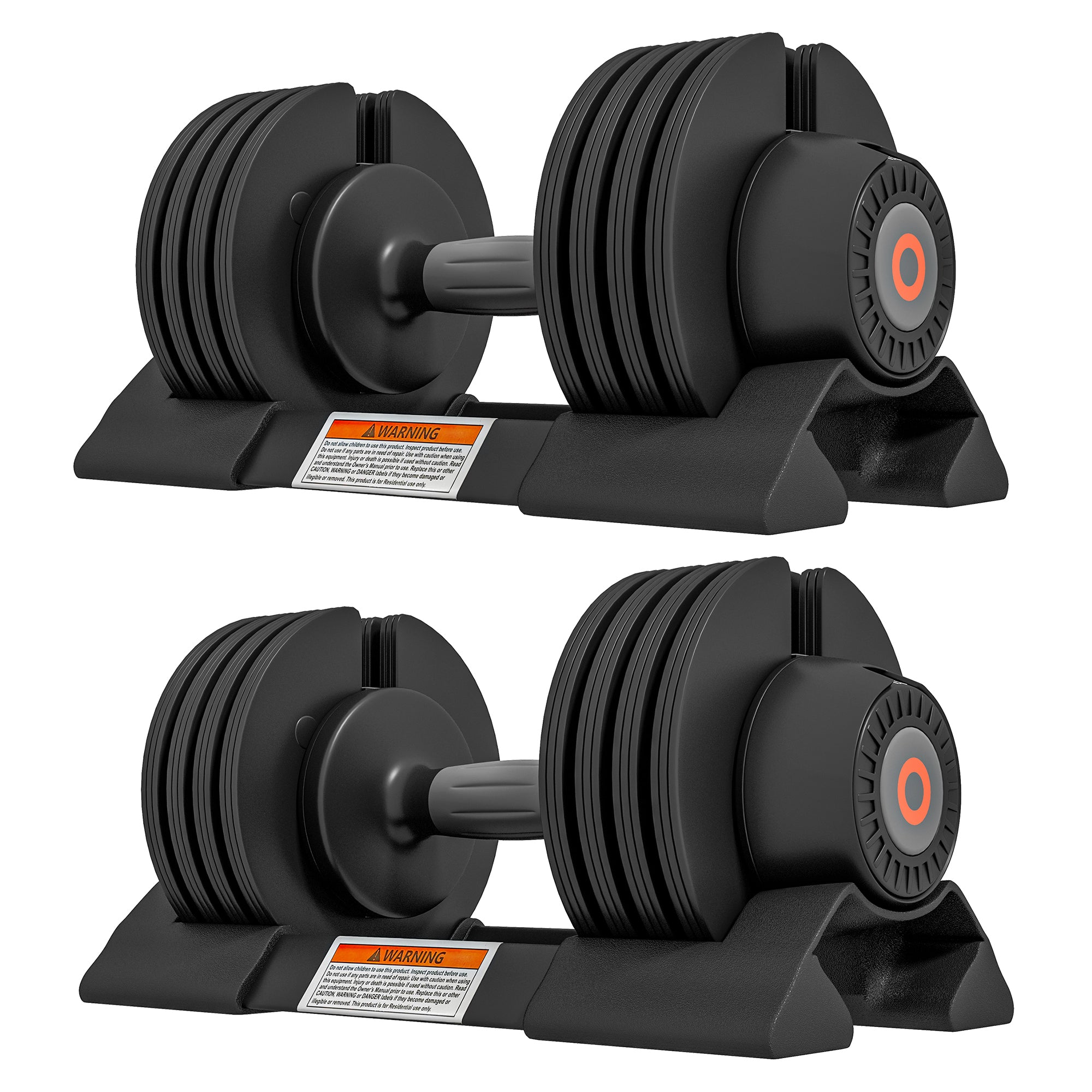 SPORTNOW Set of 2 Adjustable Weights with Dumbbell Storage Space and Non-Slip Handle, Steel and ABS Dumbbells, 33x16x16 cm, Black