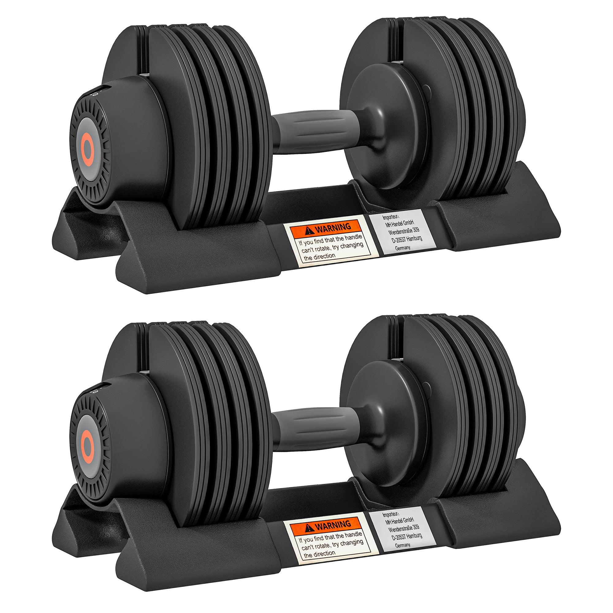 SPORTNOW Set of 2 Adjustable Weights with Dumbbell Storage Space and Non-Slip Handle, Steel and ABS Dumbbells, 33x16x16 cm, Black