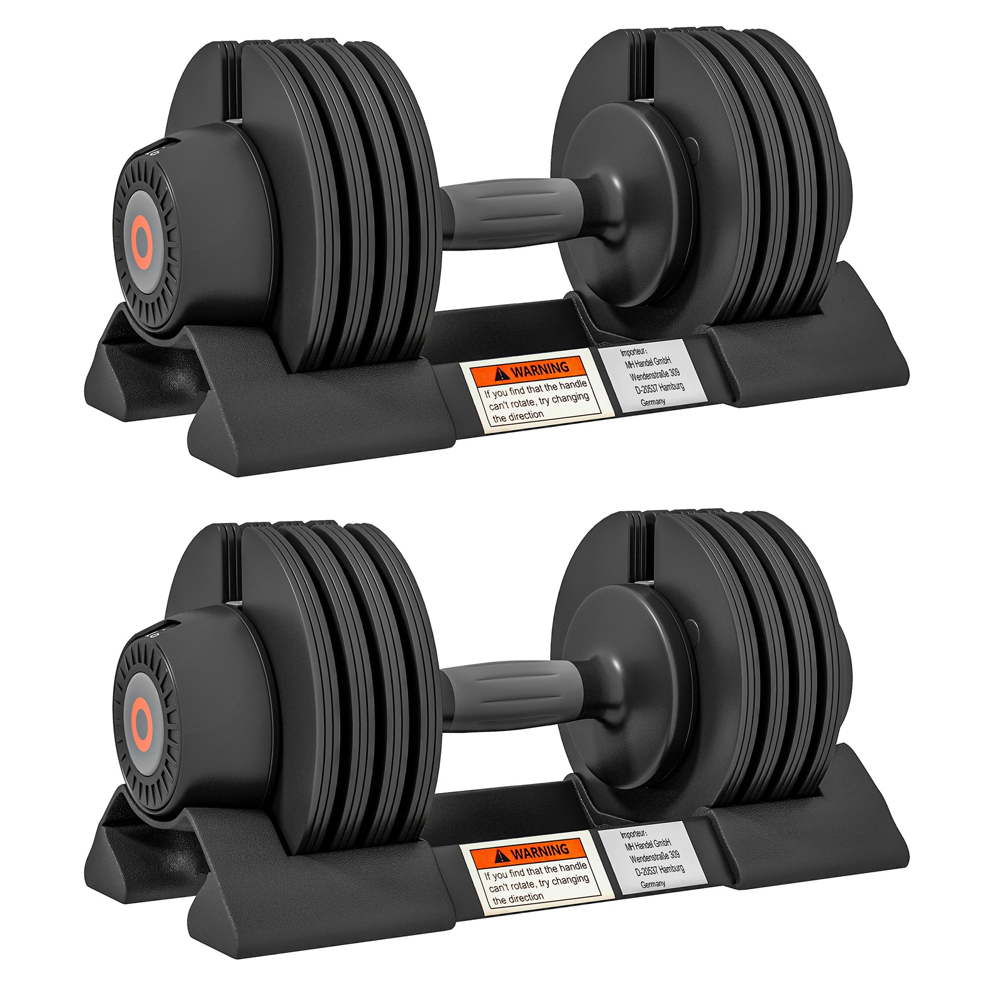 SPORTNOW Set of 2 Adjustable Weights with Dumbbell Storage Space and Non-Slip Handle, Steel and ABS Dumbbells, 33x16x16 cm, Black