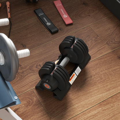 SPORTNOW Set of 2 Adjustable Weights with Dumbbell Storage Space and Non-Slip Handle, Steel and ABS Dumbbells, 33x16x16 cm, Black