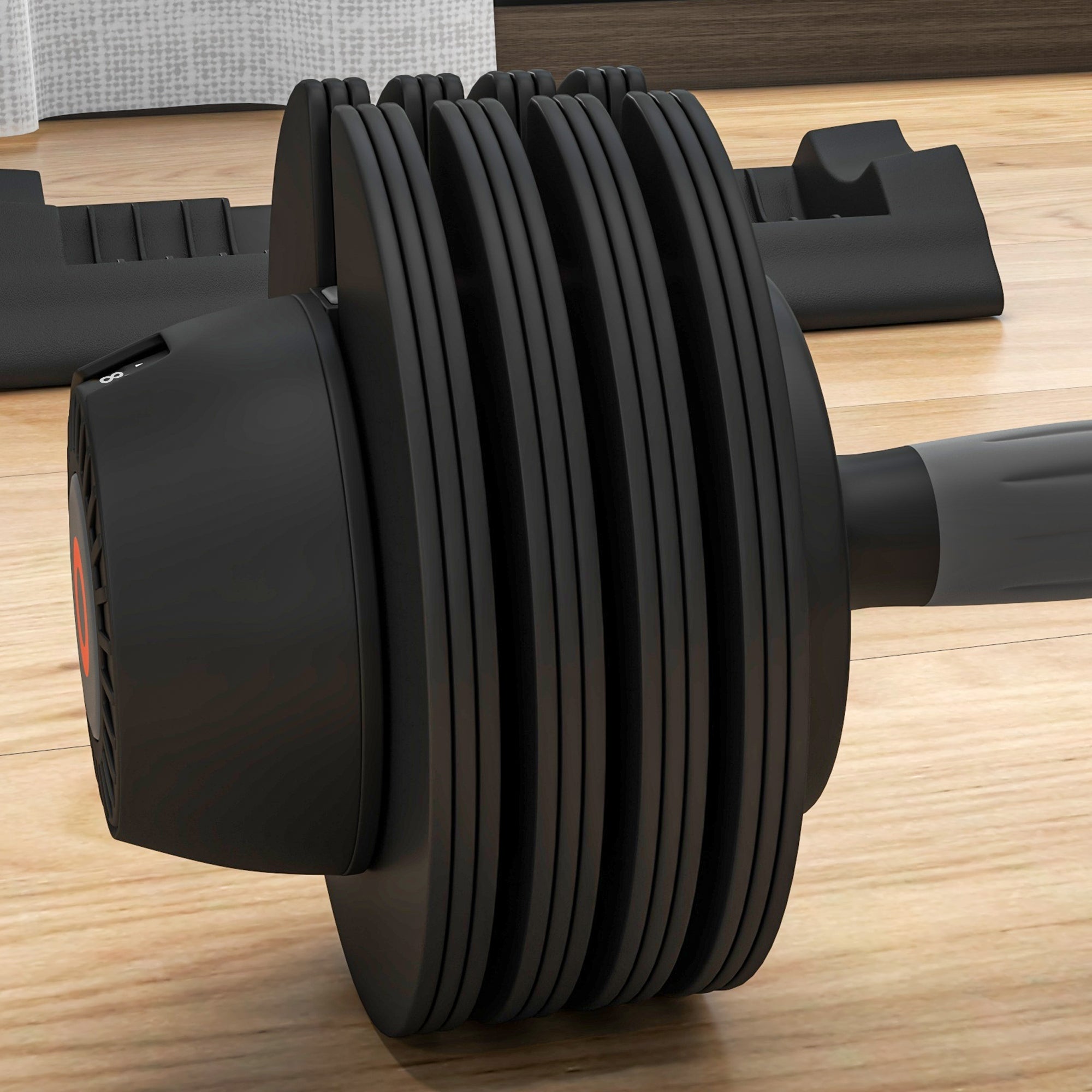 SPORTNOW Set of 2 Adjustable Weights with Dumbbell Storage Space and Non-Slip Handle, Steel and ABS Dumbbells, 33x16x16 cm, Black