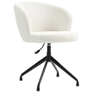 Ergonomic Office Chair, Desk Chair, Swivel Chair, Adjustable Height, 120 kg Capacity, Fabric Bouclé Upholstery for Living Room, Bedroom, Office, White