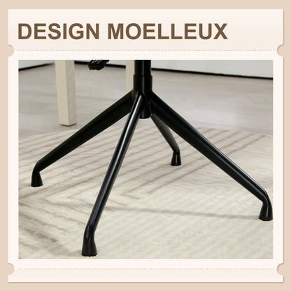 Ergonomic Office Chair, Desk Chair, Swivel Chair, Adjustable Height, 120 kg Capacity, Fabric Bouclé Upholstery for Living Room, Bedroom, Office, White