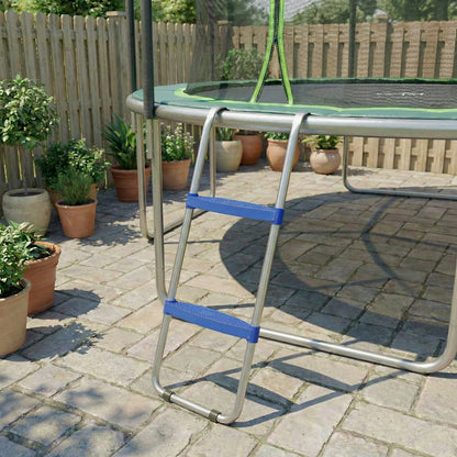 SPORTNOW 2-Step Trampoline Ladder — Wide Anti-Slip Steps, Universal Hook, Galvanized Steel U-Base, 330 lb Capacity, Blue