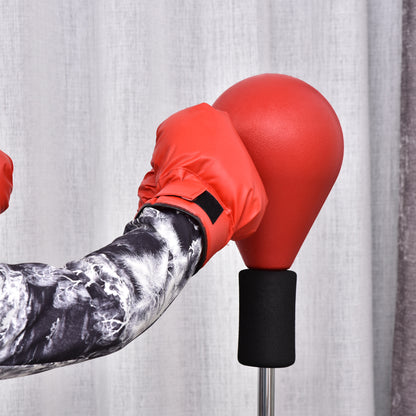 Punching Ball with Stand, Height Adjustable 136-154 cm Boxing Bag, Standing Boxing Ball with Boxing Gloves, for Teens and Adults, for Equipment, Stress Relief, Fitness, Red