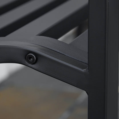 2-Seater Garden Bench Park Bench made of Metal Bench up to 240 kg Bench Terrace Bench with Backrest & Armrests Garden Furniture Cast Iron Black 128 x 58.5 x 89 cm