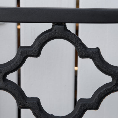 2-Seater Garden Bench Park Bench made of Metal Bench up to 240 kg Bench Terrace Bench with Backrest & Armrests Garden Furniture Cast Iron Black 128 x 58.5 x 89 cm