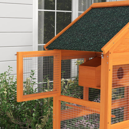 Wooden Bird Cage, Parrot Cage, Bird Aviary Outdoor Play Area, Waterproof Asphalt Roof, for Budgie, Cockatiel, Conure, Canaries, 92 x 52 x 171 cm, Orange
