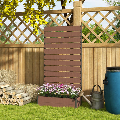 Planter Box with Trellis, Raised Garden Bed, Outdoor Planter for Climbing Plants, Rectangular Plant Pot for Balcony Terrace Patio, 90.5x38x180 cm, Brown