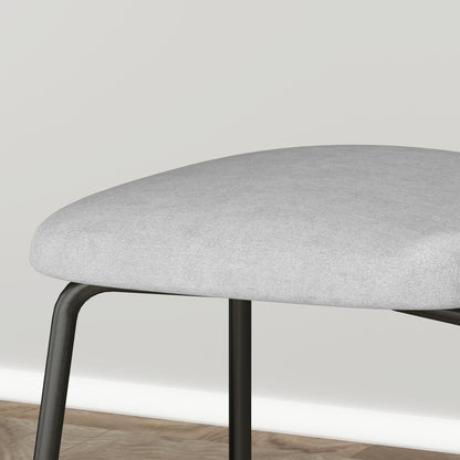 Pack of 2 Dining Chairs Kitchen Chairs with Synthetic Rattan Backrest and Steel Frame for Living Room 44x54x87 cm Gray and Black