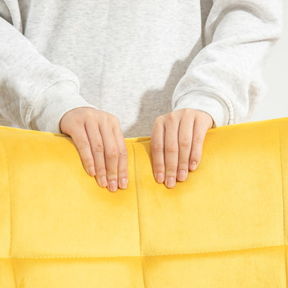 Rocking Chair, Velvet Upholstery, Nursing Chair, Steel Frame, Solid Wood Legs, Yellow