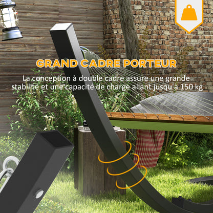 Hammock Stand Metal Frame Sturdy Support, 360 cm Length for Hammocks 270 to 330 cm, Gray