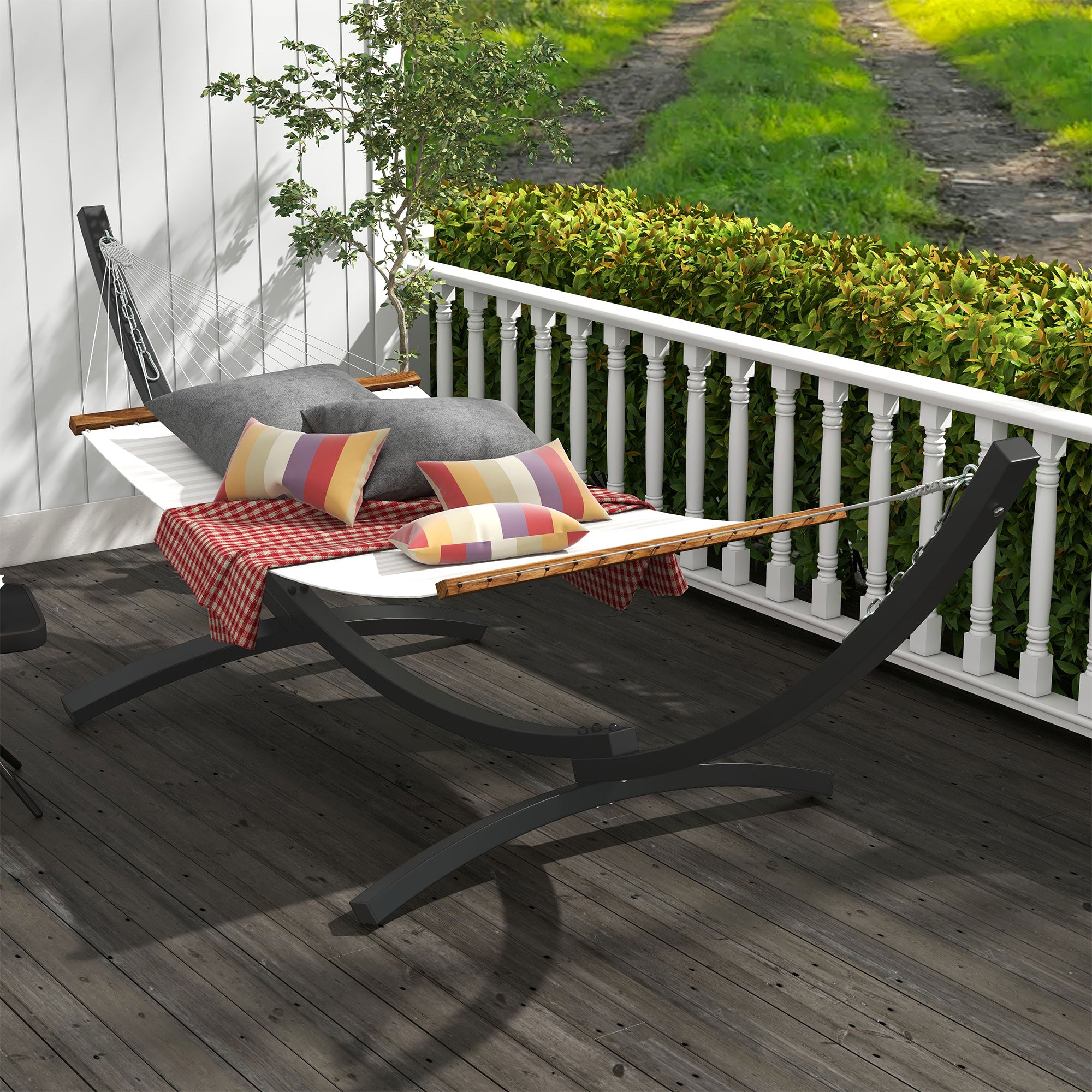 Hammock Stand Metal Frame Sturdy Support, 360 cm Length for Hammocks 270 to 330 cm, Gray