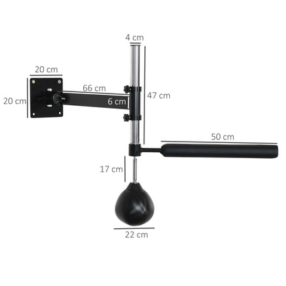 Box Frame Boxing Training Wall Mount Foldable with Rotating Reflex Bar Speedball Height Adjustable for Teens and Adults