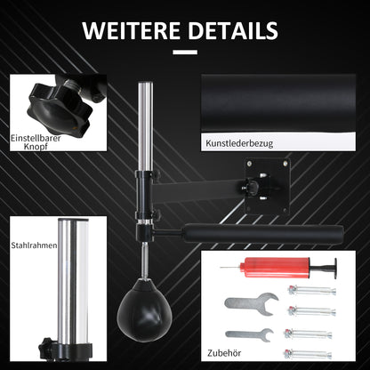 Box Frame Boxing Training Wall Mount Foldable with Rotating Reflex Bar Speedball Height Adjustable for Teens and Adults