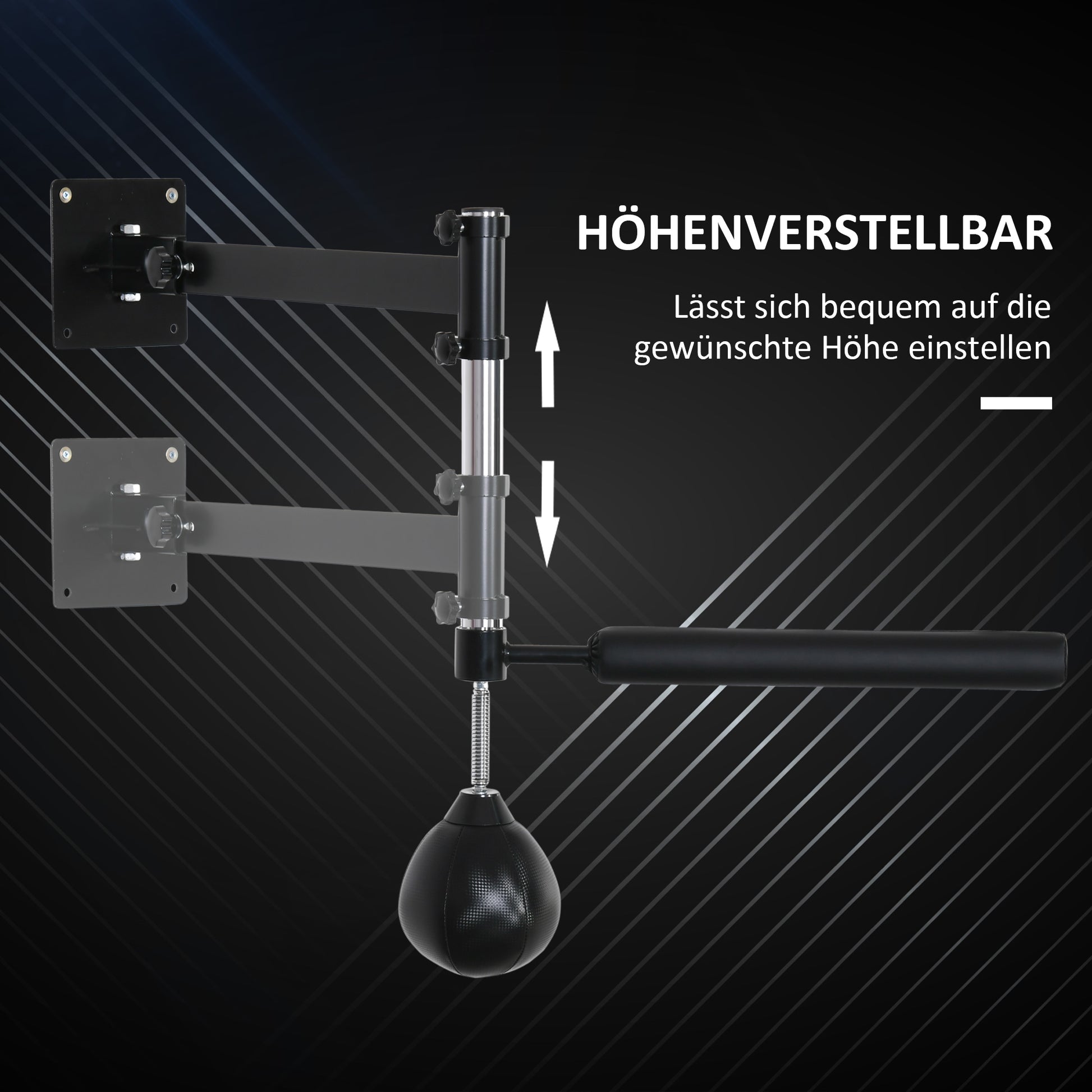 Box Frame Boxing Training Wall Mount Foldable with Rotating Reflex Bar Speedball Height Adjustable for Teens and Adults