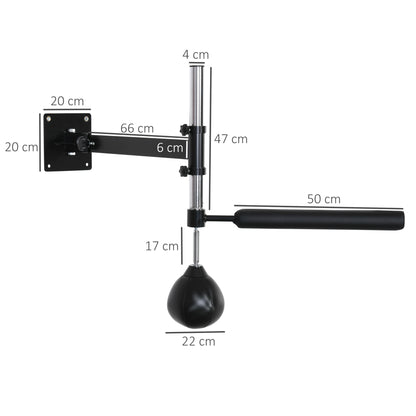 Box Frame Boxing Training Wall Mount Foldable with Rotating Reflex Bar Speedball Height Adjustable for Teens and Adults
