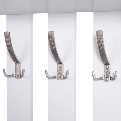 Entryway Set with Mirror Coat Rack and Shoe Cabinet Entryway Furniture with 3 Hooks Shelf and 2 Drawers for Hallway White