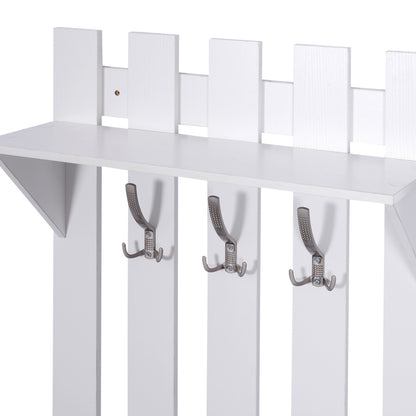 Entryway Set with Mirror Coat Rack and Shoe Cabinet Entryway Furniture with 3 Hooks Shelf and 2 Drawers for Hallway White