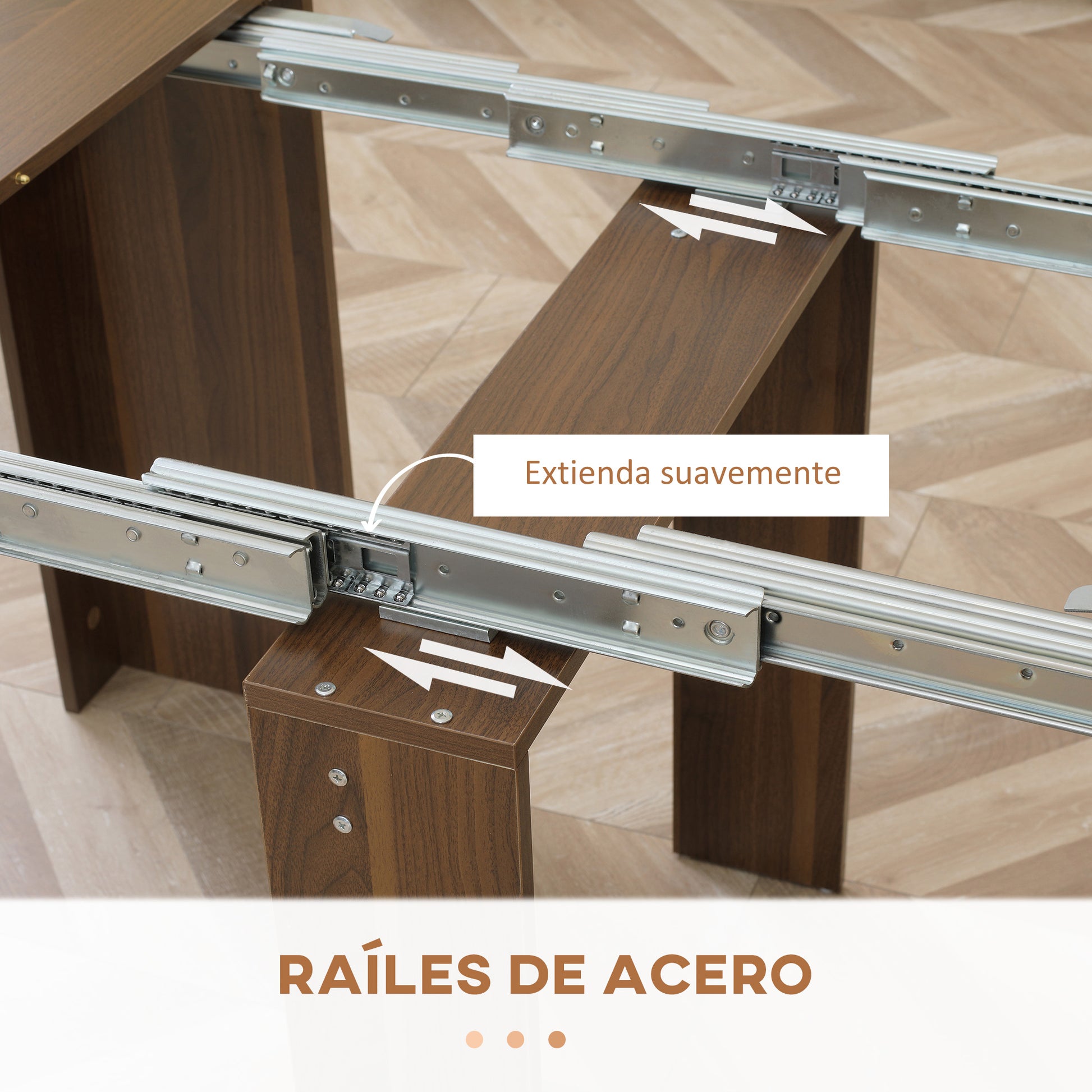 Extendable Dining Table for 4-6 People Console Table with Folding Wings Multifunctional Side Table for Study Kitchen Load 60 kg 180x85x75 cm Brown