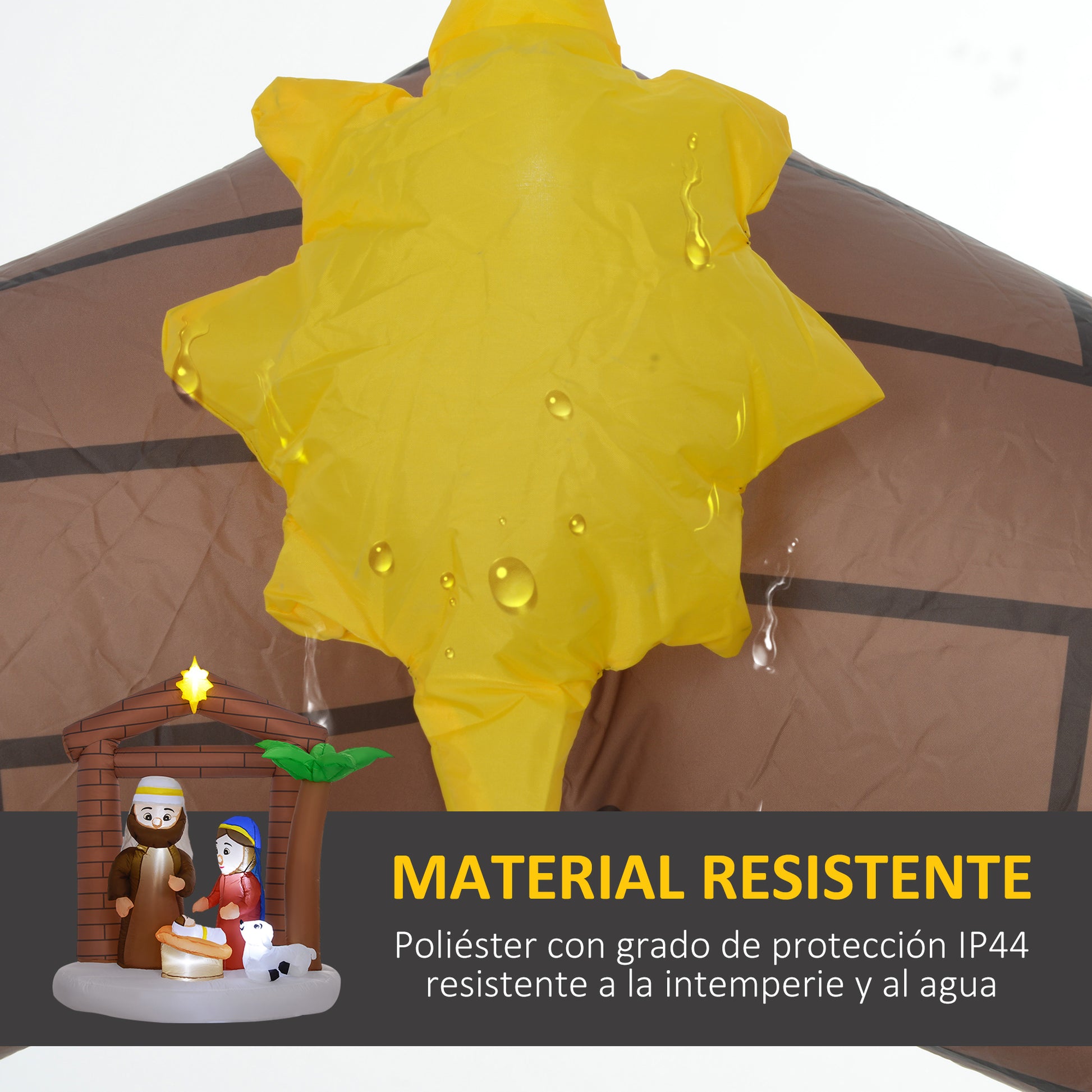 Inflatable Christmas Nativity Scene Christmas Inflatable Decoration with LED Lights and Christmas Inflatable Inflator for Outdoor 150x90x185 cm Multicolor