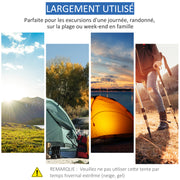 Instant Setup Pop-Up Tent - 2-Person Camping Tent - 1 Door + 2 Windows - Dim. 2.2L x 1.08W x 1.1H m - Fiberglass Polyester Blue Gray