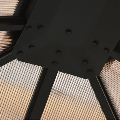 Pavilion 4 x 3m Garden Gazebo Party Tent with Side Panels, Netting, PC Roof Alu Dark Grey