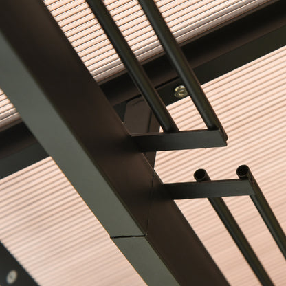 Pavilion 4 x 3m Garden Gazebo Party Tent with Side Panels, Netting, PC Roof Alu Dark Grey