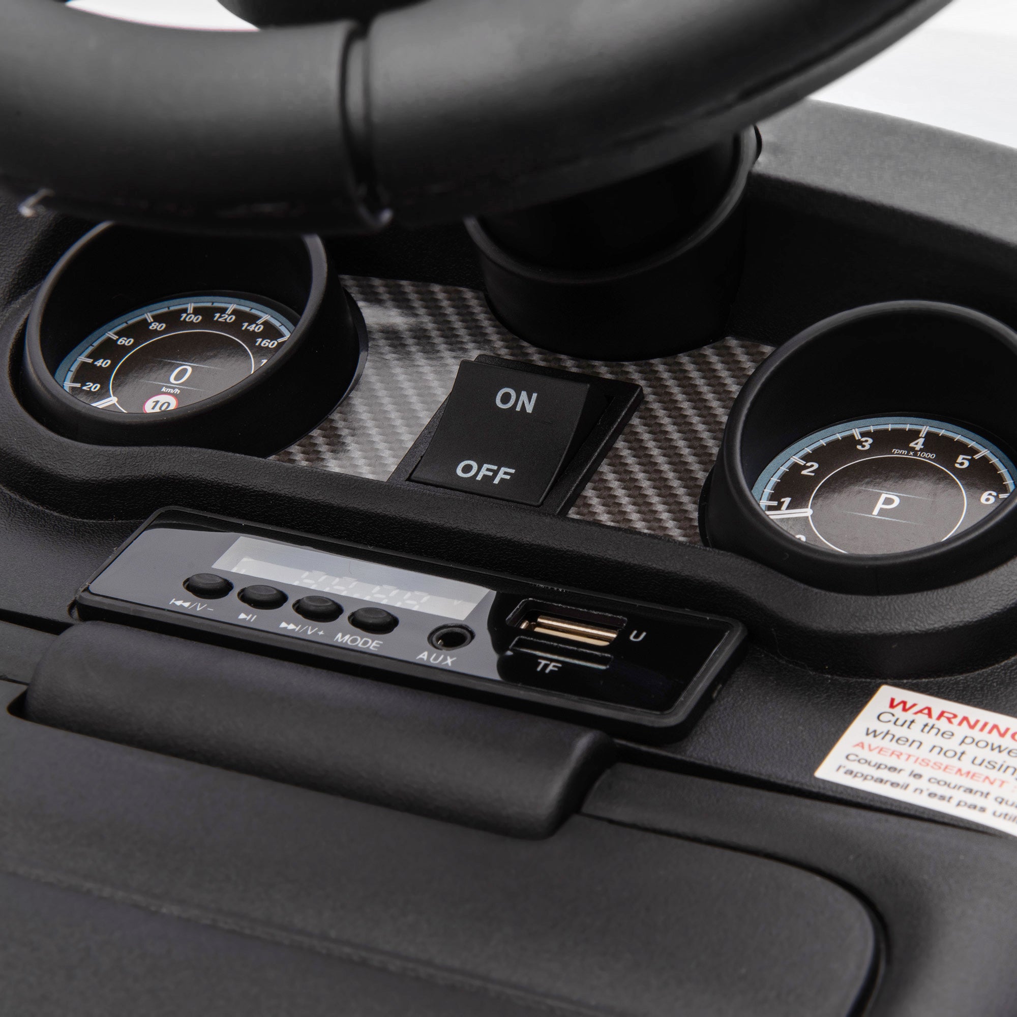 Land Rover Kids Electric Car 2 in 1 6V Children's Car with Sliding Mode, Music, Horn, Electric Vehicle, Slider Car, Push Car with Headlights, 3 km/h, for 1.5-5 Years Children, White