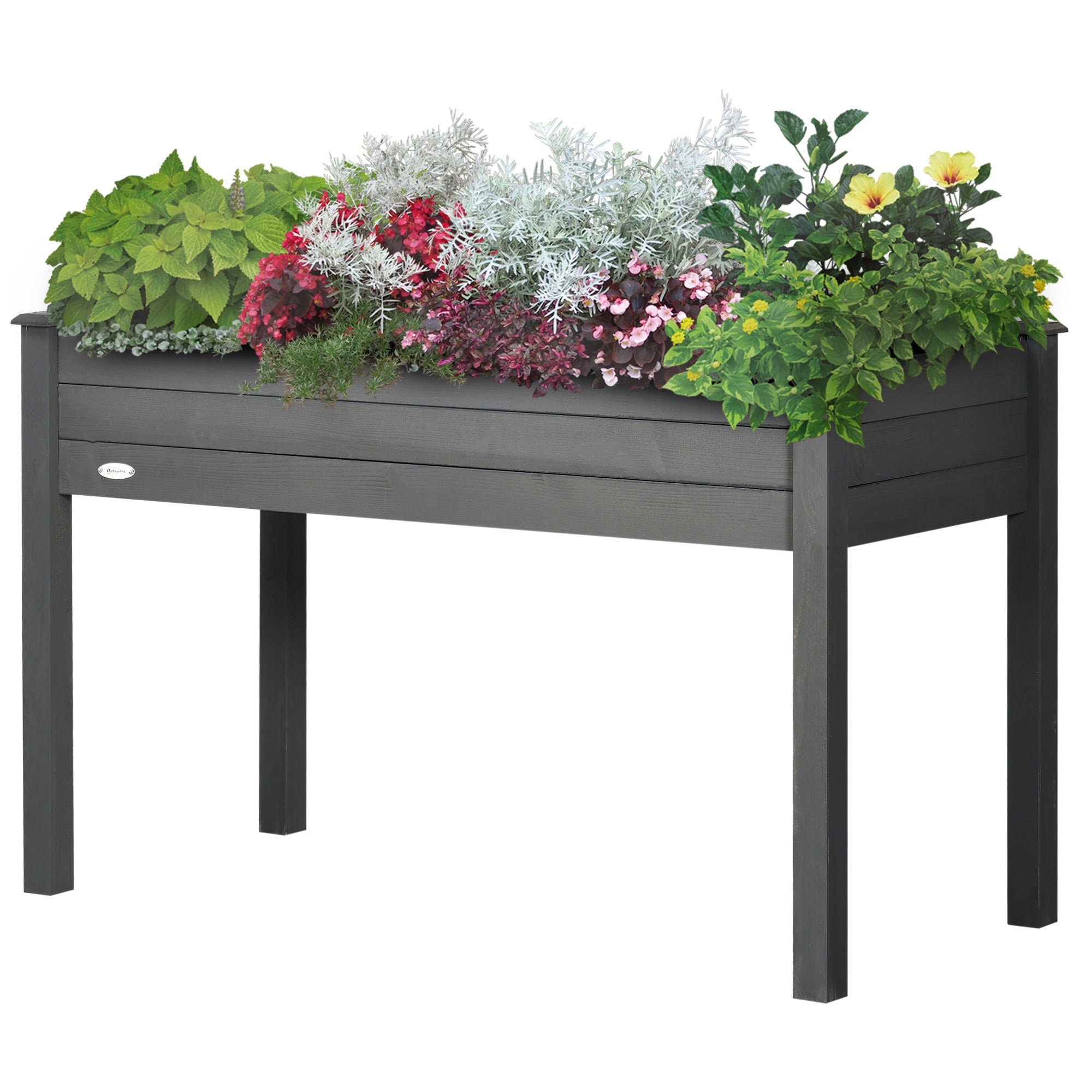 Raised Garden Planter dim. 123L x 57W x 76H cm Includes Irrigation Inserts + Drainage Felt Solid Fir Wood