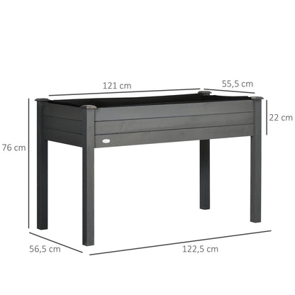 Raised Garden Planter dim. 123L x 57W x 76H cm Includes Irrigation Inserts + Drainage Felt Solid Fir Wood