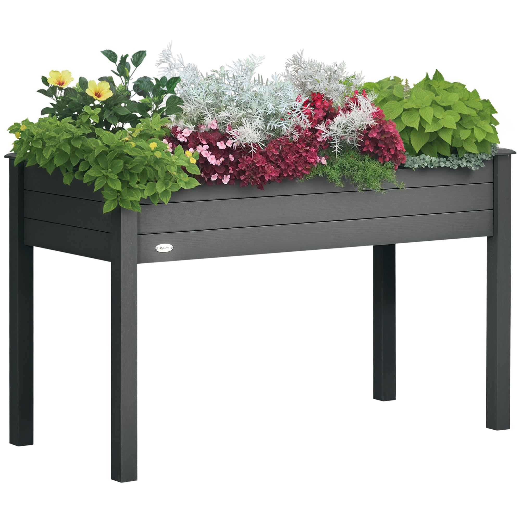 Raised Garden Planter dim. 123L x 57W x 76H cm Includes Irrigation Inserts + Drainage Felt Solid Fir Wood