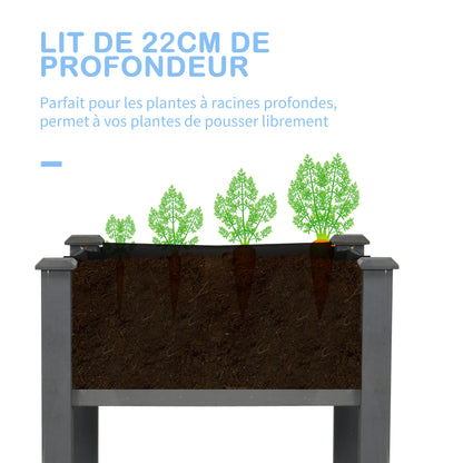 Raised Garden Planter dim. 123L x 57W x 76H cm Includes Irrigation Inserts + Drainage Felt Solid Fir Wood