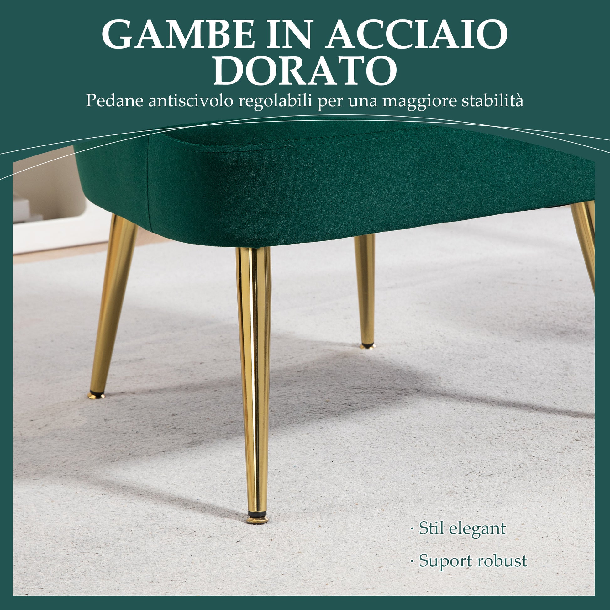 Shell Back Upholstered Chair, Bedroom and Living Room Velvet Armchair with Gold Legs, for Bedroom and Living Room, Green