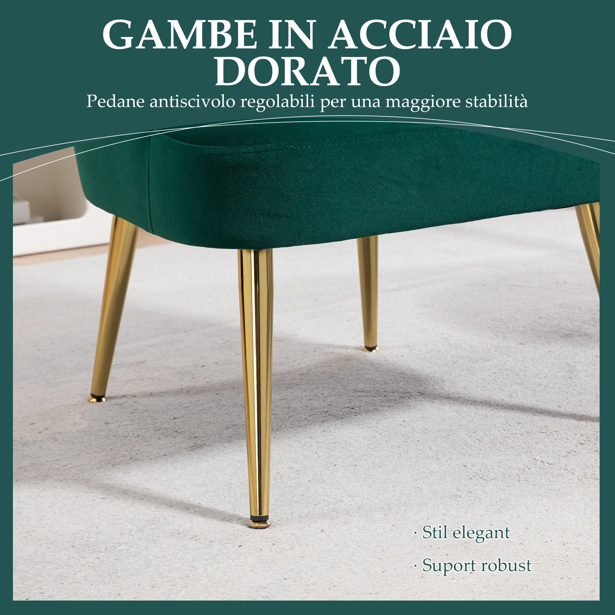 Shell Back Upholstered Chair, Bedroom and Living Room Velvet Armchair with Gold Legs, for Bedroom and Living Room, Green