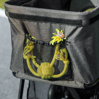 3 in 1 Dog Stroller, Removable Basket and Carrier, Pet Stroller with Leash, Cushion, Basket, and Canopy, Gray