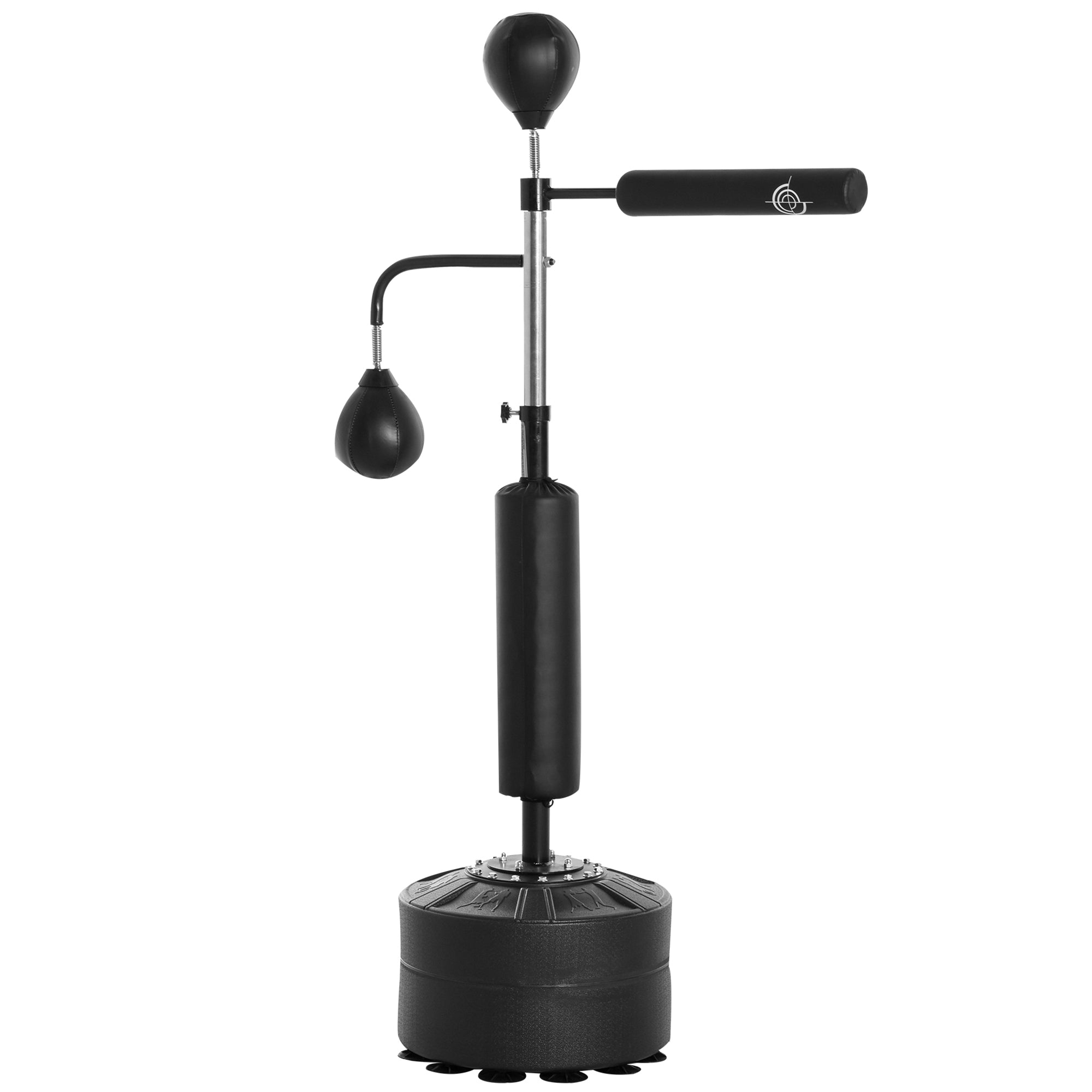 4-in-1 Freestanding Boxing Bag 160-230cm Punching Bag with 2 Speed Balls Stand Reflex Bar Punching Ball Set Adjustable Height Kickboxing Bag for Adults Teenagers Fitness Strength Training