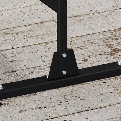 Black Outdoor Decorative Windbreak Panel with Leaf Pattern - 122 x 45 x 198 cm, black