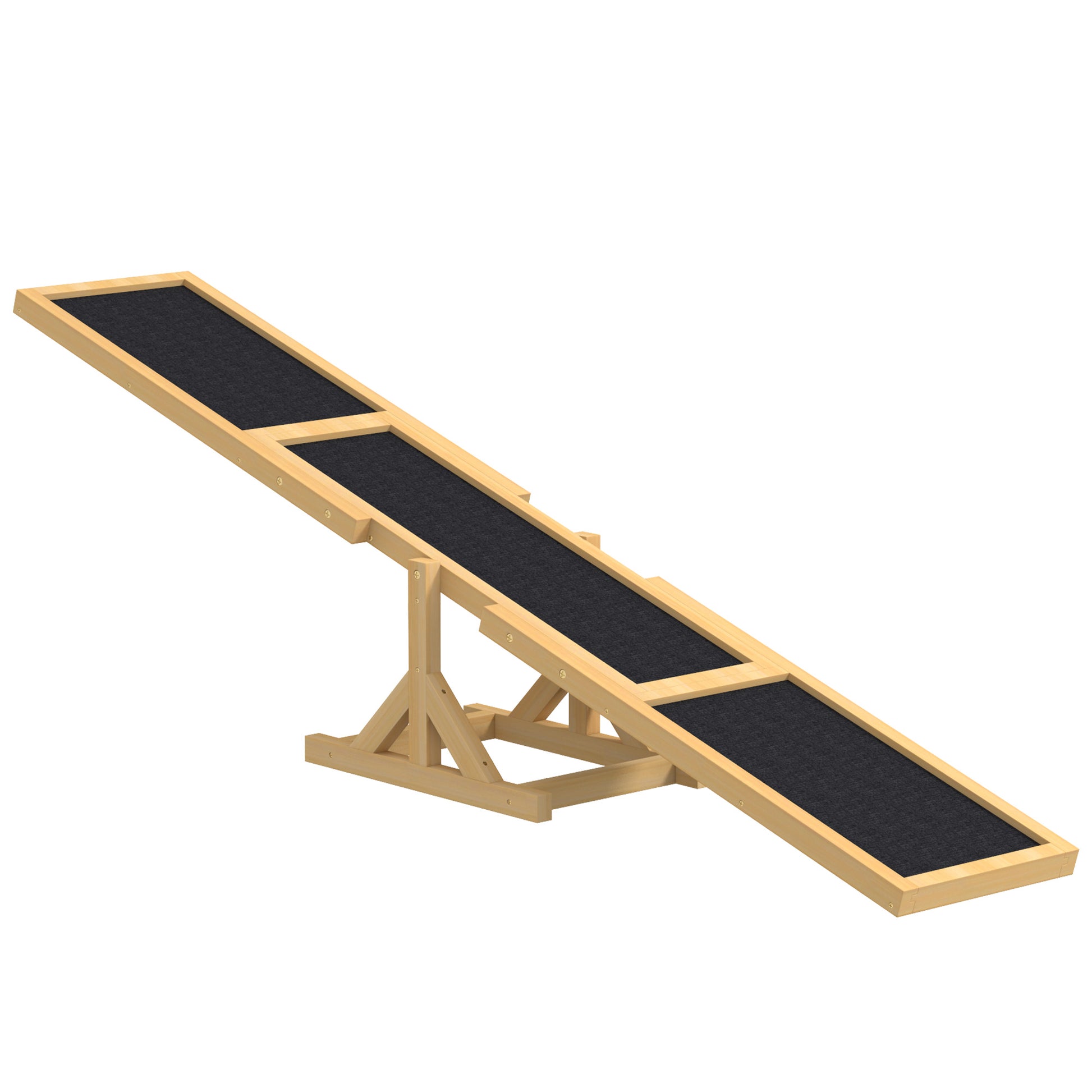 Dog Seesaw, Dog Agility Seesaw made of wood, Non-slip Dog Agility Ramp for dogs under 30 kg, weatherproof Dog Training Outdoor Dog Sport for Balance, 180 x 30 x 30 cm Yellow