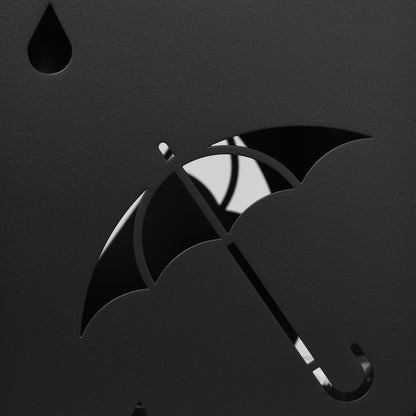 Umbrella Stand Umbrella Stand with 4 Hooks, Water Collection Tray Umbrella Holder for Hallway, Umbrellas & Walking Sticks Steel 15.5 x 15.5 x 40 cm Black