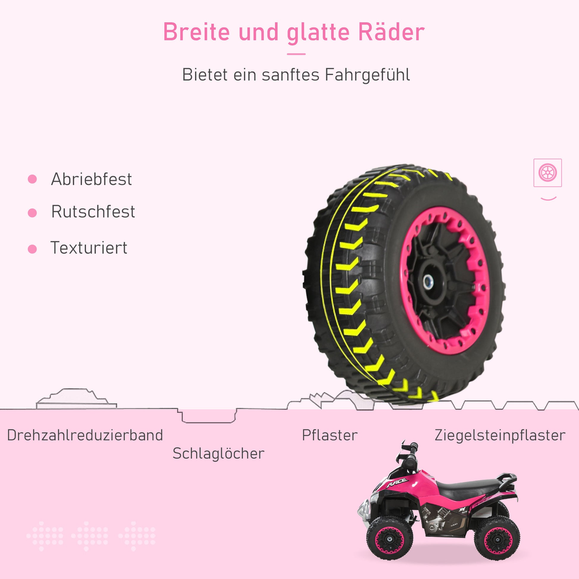 Kids Ride-On Car Pedal Go-Kart with Feet Slide Children's Car for 18-36 Months Light Music Plastic Steel Pink 67.5 x 38 x 44 cm
