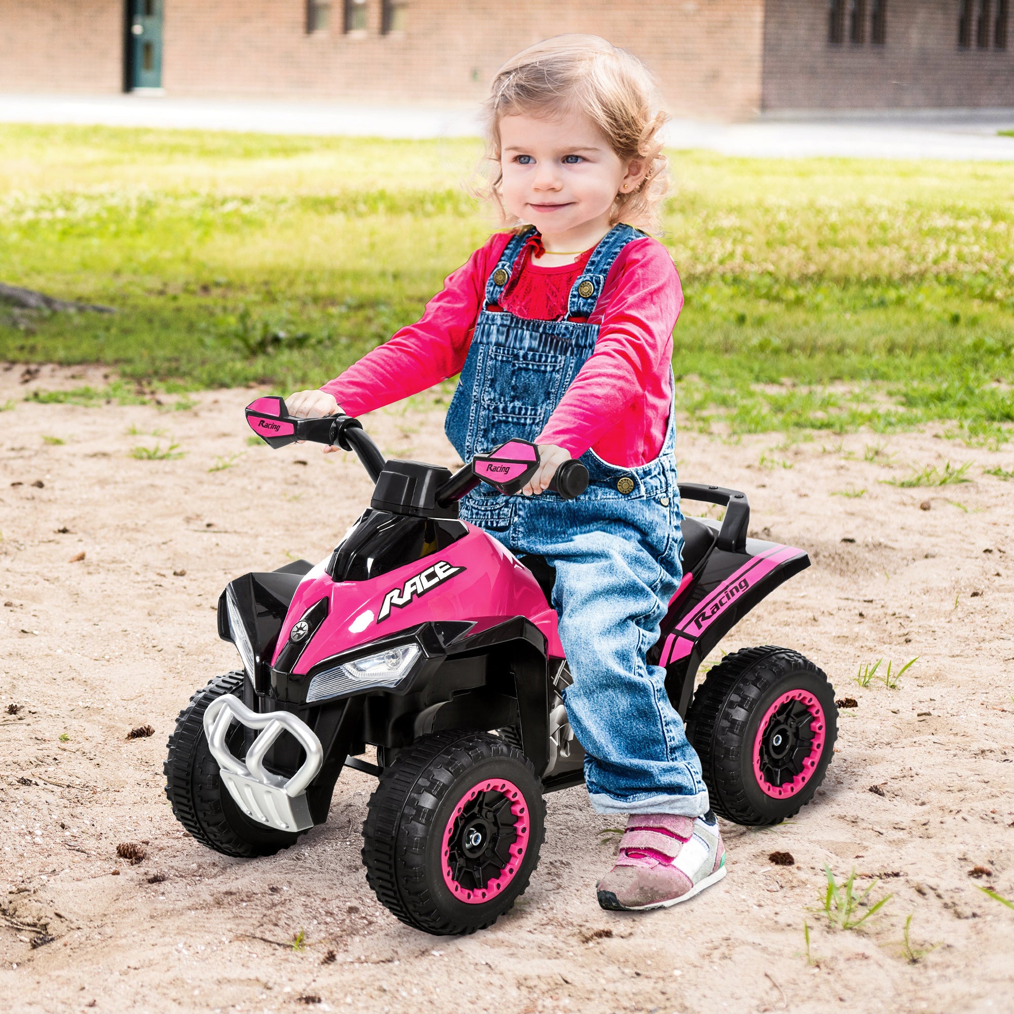 Kids Ride-On Car Pedal Go-Kart with Feet Slide Children's Car for 18-36 Months Light Music Plastic Steel Pink 67.5 x 38 x 44 cm