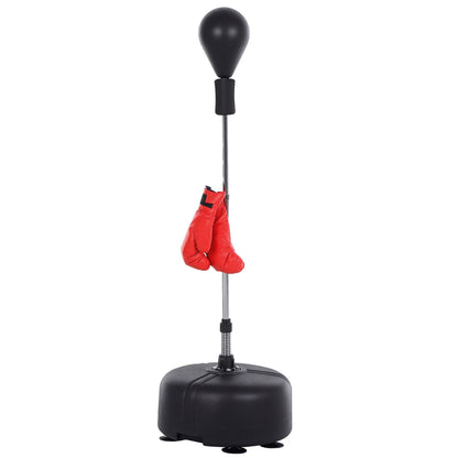 Punching Ball Set 136-154 cm Adjustable Height Boxing Stand with 1 pair of Gloves Suction Cup Stand Boxing Trainer for Adults and Teenagers Black